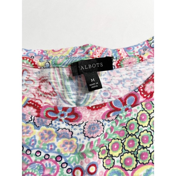 Talbots Womens Retro Paisley Print Cotton‎ T-Shirt Shift Dress Size M Multicolor - Picture 4 of 8